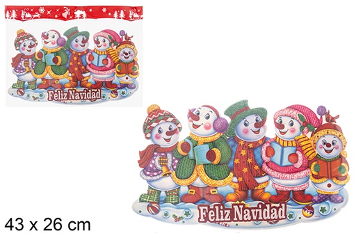 [113397] Pupazzi di neve di Natale decorano la finestra 43x26 cm