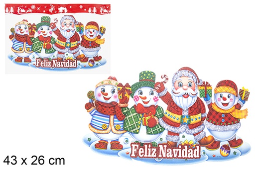 [113399] Babbo Natale/bambola della neve finestra decorata natalizia 43x26 cm