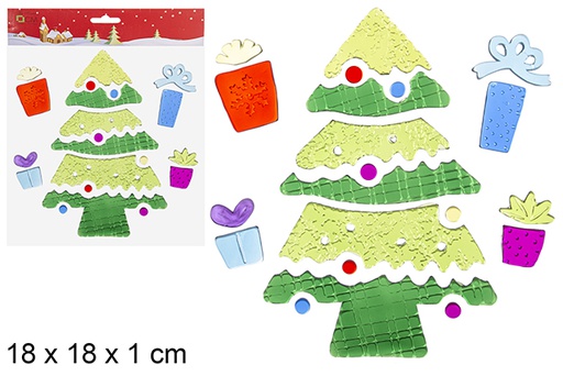 [113401] Christmas tree gel sticker to decorate 18 cm