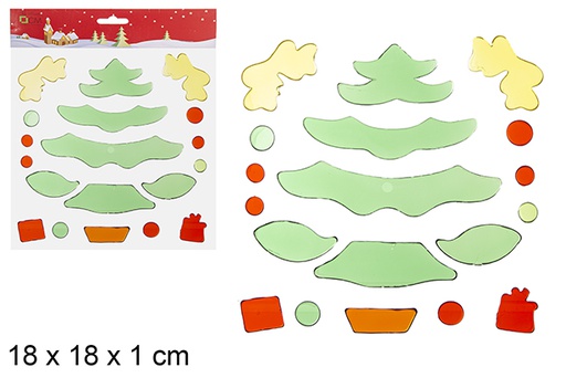 [113405] Adesivo gel albero di Natale per decorare 18 cm