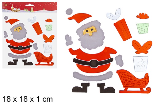 [113406] Adesivo de gel Papai Noel para decorar 18 cm