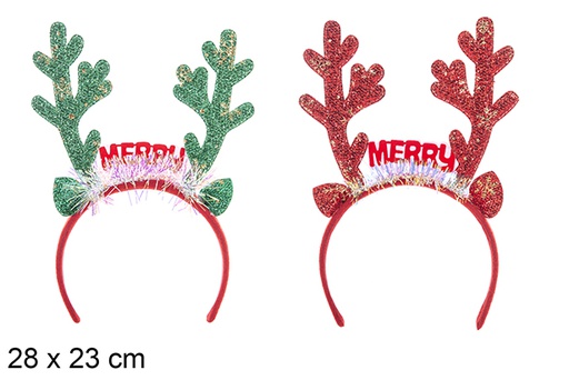 [113411] Diadema navidad con cuernos reno 28x23cm