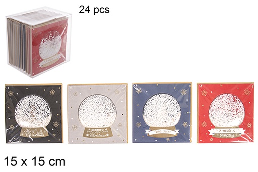 [113416] 3D Christmas postcard with snow 15x15 cm 