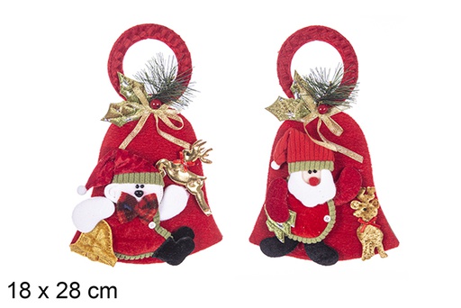 [113442] Decorated Cristmas bell pendant 18x28 cm 