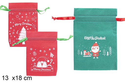 [113490] Christmas decorated white bag 13x18 cm  