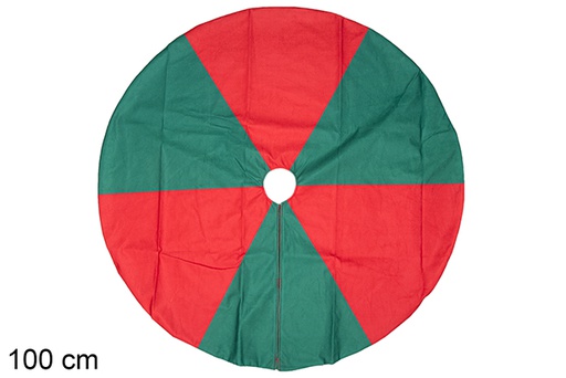 [113496] Coperta per piedi albero di Natale rossa e verde 100 cm