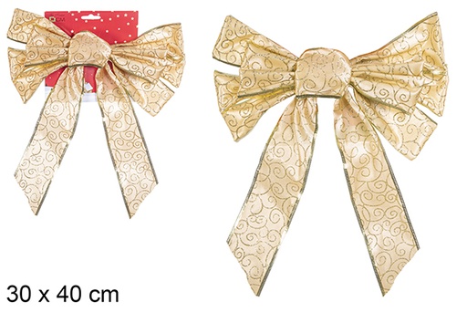 [113505] Shiny gold Christmas bow 30x40 cm