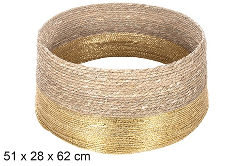[113927] Seagrass Christmas tree base-golden paper rope 51x28 cm
