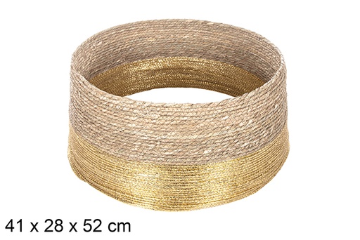 [113928] Seagrass Christmas tree base-golden paper rope 41x28 cm