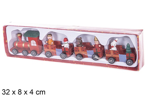 [114124] Christmas wooden train 32x8x4 cm