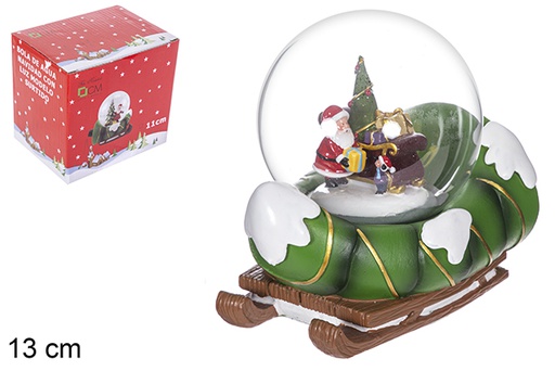 [114139] Christmas water globe with music 13 cm