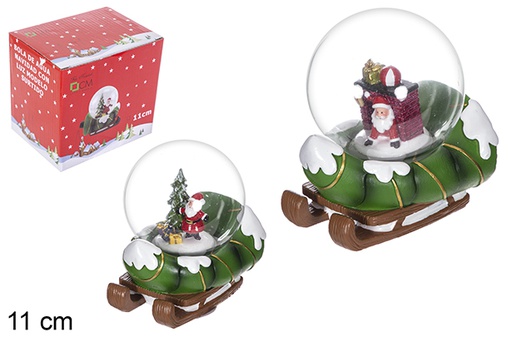 [114142] Christmas water globe with light assorted model 11 cm