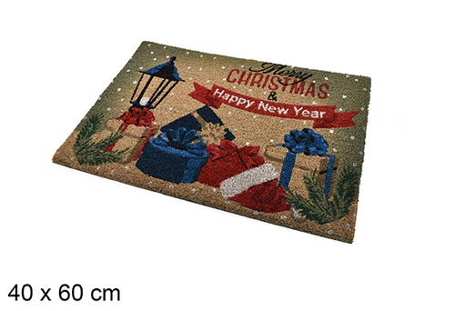 [206427] Capacho decorado Merry Christmas com presentes 40x60 cm
