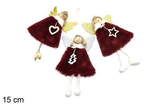 [206809] Pendentif ballerine de Noël grenat assorti 15 cm