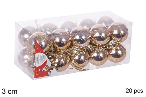 [112544] Pack 20 palline champagne lucide 3 cm