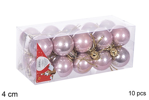 [112545] Pack 20 bolas ouro rosa brilhantes 3 cm