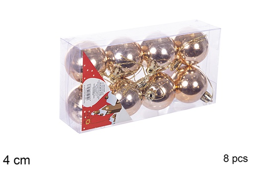 [112560] Pack 8 palline champagne lucide 4 cm