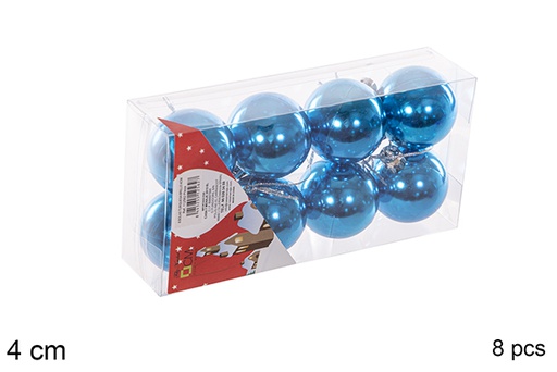 [112562] Pack 8 palline turchese lucide 4 cm