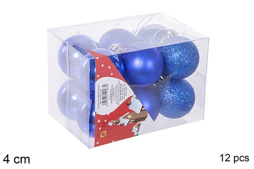 [112583] Pack 12 palline blu lucide/opache 4 cm