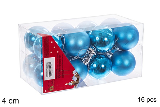 [112590] Pack 16 shiny/matte turquoise balls 4 cm