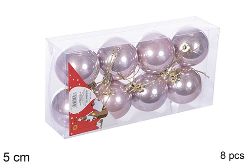 [112617] 8 boules or rose brillantes 5cm