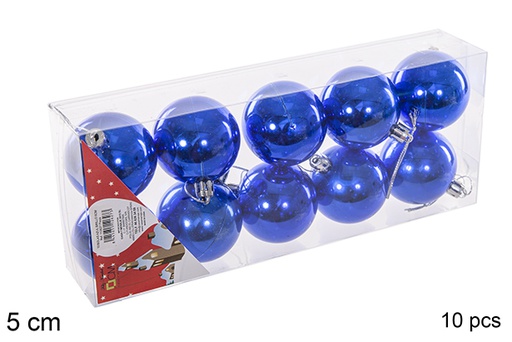 [112627] Pack 10 palline blu lucide 5 cm