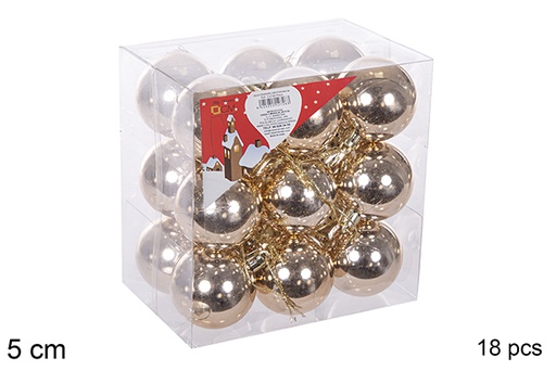 [112648] Pack 18 palline champagne lucide 5 cm