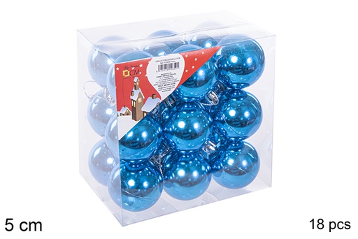 [112650] Pack 18 shiny turquoise bauble 5 cm