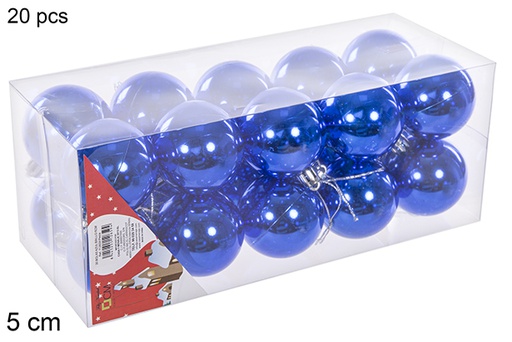 [112659] Pack 20 shiny blue bauble 5 cm