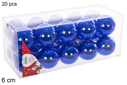 [112715] Pack 20 palline blu lucide 6 cm