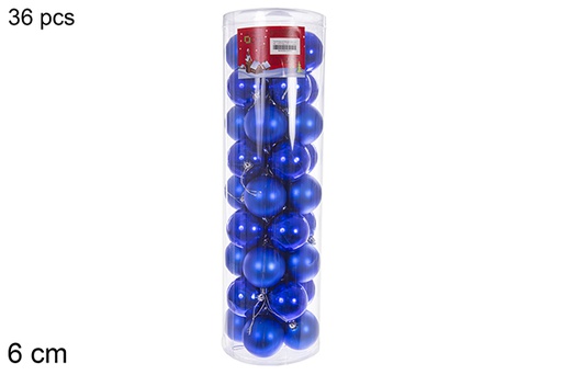 [112797] Pack 36 bolas azul brillo/mate cilindro 6 cm