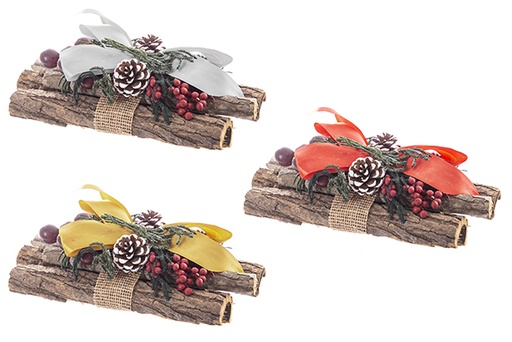 [113308] Centre de table de Noël avec nœud de couleurs assorties