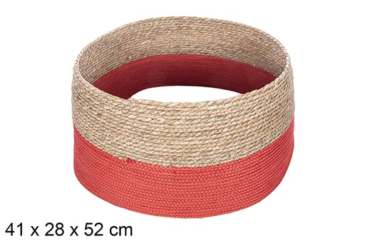 [114156] Seagrass Christmas tree base-red paper rope 41x28 cm