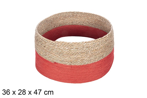 [114157] Seagrass Christmas tree base-red paper rope 36x28 cm