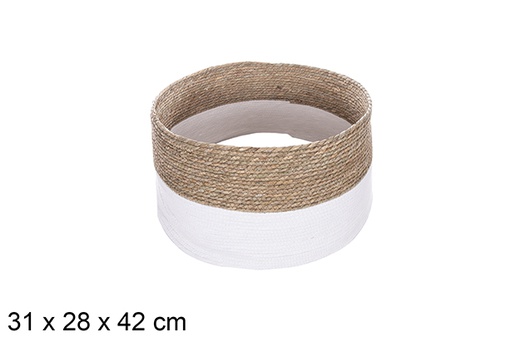 [114162] Seagrass Christmas tree base-white paper rope 31x28 cm