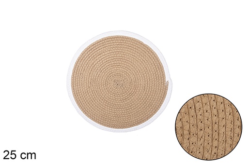 [114163] Natural/white paper rope trivet 25 cm