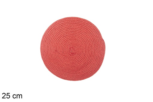 [114165] Red paper rope trivet 25 cm