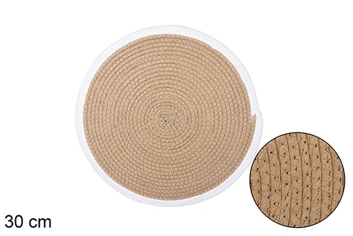 [114167] Natural/white paper rope trivet 30 cm