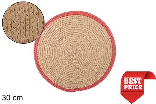 [114168] Base de corda em papel natural/vermelho 30 cm