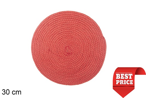 [114169] Dessous de plat en corde de papier rouge 30 cm