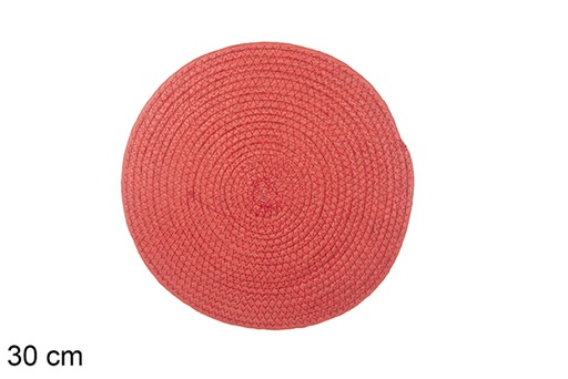 [114169] Red paper rope trivet 30 cm