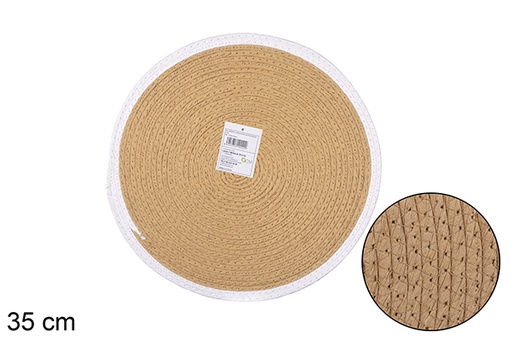 [114171] Natural/white paper rope trivet 35 cm