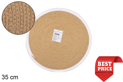 [114171] Salvamantel cuerda papel natural/blanco 35 cm