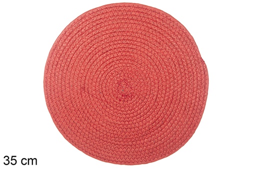 [114174] Red paper rope trivet 35 cm