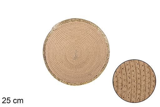 [114176] Natural/gold paper rope trivet 25 cm