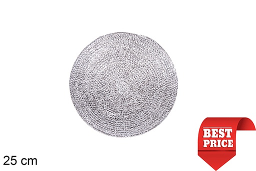 [114177] Silver paper rope trivet 25 cm