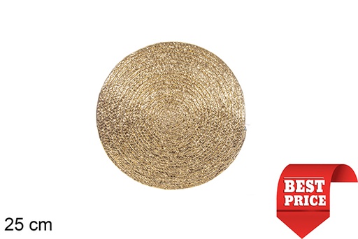 [114178] Gold paper rope trivet 25 cm
