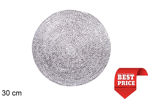 [114181] Dessous de plat en corde de papier argenté 30 cm