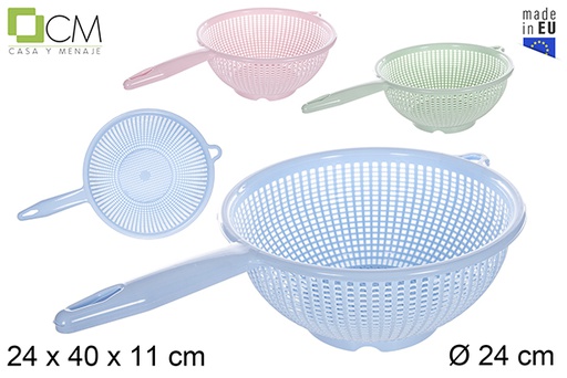 [112986] Scolaverdure in plastica con manico colori pastello 24 cm