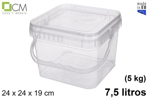 [112854] Envase plástico multiuso cuadrado 7.500 ml (5 kg)